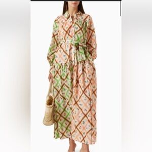 NWT Bohemian Traders Tartan Billow Sleeve Maxi Dress